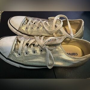 Women Gold size 10 Converse Sneaker